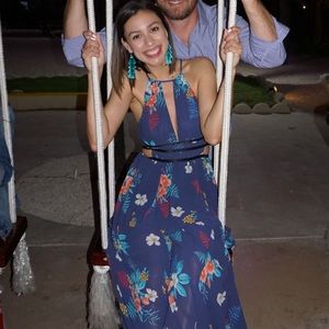 Floor Length Cut Out Maxi Dress